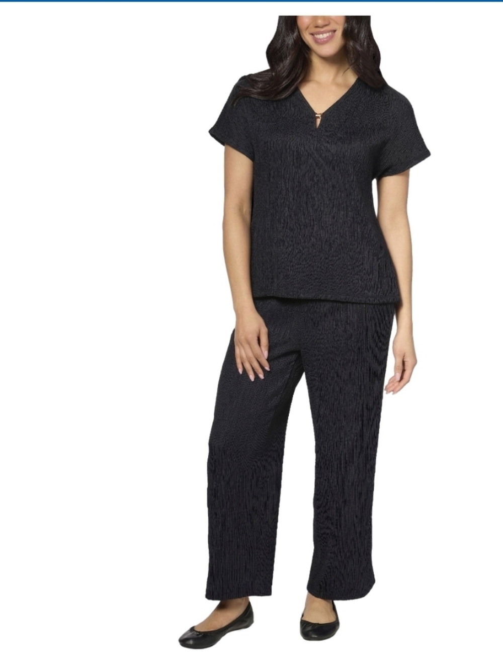 (6) Jones New York Ladies Texture Croped Top